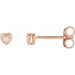 Ladies Natural Diamond Youth Heart Earrings (I1, H+) — 14K Rose Gold