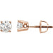 Ladies Natural Diamond Stud Earrings (I2, I-J) — 14K Rose Gold