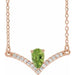 Ladies Natural Peridot Natural Diamond Necklace (I1, G-H) — 14K Rose Gold