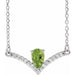 Ladies Natural Peridot Natural Diamond Necklace (I1, G-H) — Sterling Silver