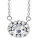 Ladies 5x3.5 mm Oval Natural Diamond Necklace (I1, G-H) — Sterling Silver