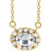 Ladies 5x3.5 mm Oval Natural Diamond Necklace (I1, G-H) — 14K Yellow Gold
