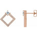 Ladies Natural Diamond Earrings — 14K Rose Gold