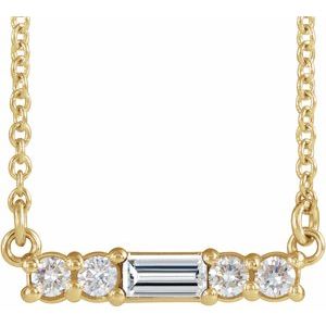 Ladies Natural Diamond Necklace (I1, G-H) — 14K Yellow Gold