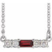 Ladies Natural Mozambique Garnet Natural Diamond Necklace (I1, G-H) — 14K White Gold
