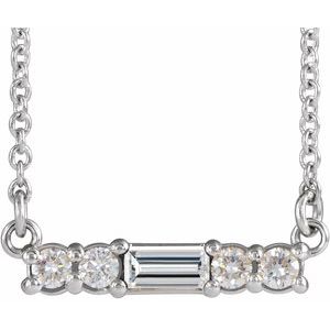 Ladies Natural Diamond Necklace (I1, G-H) — 14K White Gold