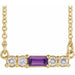 Ladies Natural Amethyst Natural Diamond Necklace (I1, G-H) — 14K Yellow Gold