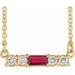 Ladies Natural Ruby Natural Diamond Necklace (I1, G-H) — 14K Yellow Gold