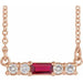 Ladies Natural Ruby Natural Diamond Necklace (I1, G-H) — 14K Rose Gold