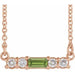 Ladies Natural Peridot Natural Diamond Necklace (I1, G-H) — 14K Rose Gold