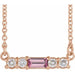Ladies Natural Pink Tourmaline Natural Diamond Necklace (I1, G-H) — 14K Rose Gold