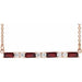 Ladies Natural Mozambique Garnet Natural Diamond Bar Necklace (I1, G-H) — 14K Rose Gold