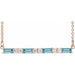 Ladies Natural Aquamarine Natural Diamond Bar Necklace (I1, G-H) — 14K Rose Gold