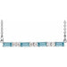 Ladies Natural Aquamarine Natural Diamond Bar Necklace (Si2-Si3, G-H) — Platinum