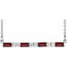 Ladies Natural Mozambique Garnet Natural Diamond Bar Necklace (Si2-Si3, G-H) — Platinum