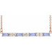 Ladies Natural Tanzanite Natural Diamond Bar Necklace (I1, G-H) — 14K Rose Gold