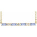 Ladies Natural Tanzanite Natural Diamond Bar Necklace (I1, G-H) — 14K Yellow Gold