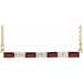 Ladies Natural Mozambique Garnet Natural Diamond Bar Necklace (I1, G-H) — 14K Yellow Gold