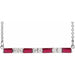 Ladies Natural Ruby Natural Diamond Bar Necklace (Si2-Si3, G-H) — Platinum