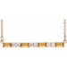 Ladies Natural Citrine Natural Diamond Bar Necklace (I1, G-H) — 14K Rose Gold