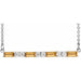 Ladies Natural Citrine Natural Diamond Bar Necklace (I1, G-H) — Sterling Silver