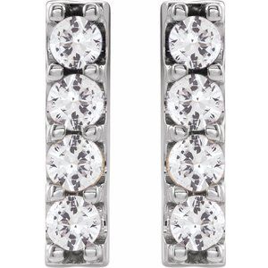 Lab-Grown Diamond Accented Bar Earrings - Style 86951