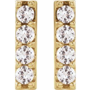 Lab-Grown Diamond Accented Bar Earrings - Style 86951