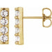Ladies Natural Diamond Bar Earrings — 14K Yellow Gold
