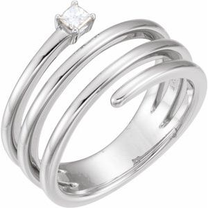 Ladies Natural Diamond Freeform Ring (I1, G-H) — Sterling Silver