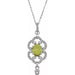 Ladies Natural Peridot Natural Diamond Necklace (I2, G-H) — Sterling Silver