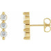 Ladies Natural Diamond Bar Earrings — 14K Yellow Gold