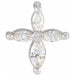 Ladies Natural Diamond Cross Pendant — 14K White Gold