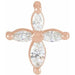 Ladies Natural Diamond Cross Pendant — 14K Rose Gold