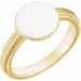 Ladies Natural Diamond Signet Ring — 14K Yellow Gold