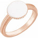 Ladies Natural Diamond Signet Ring — 14K Rose Gold