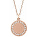 Ladies Natural Diamond Engravable Necklace (I1, G-H) — 14K Rose Gold
