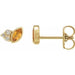 Ladies Natural Citrine Natural Diamond Earrings — 14K Yellow Gold