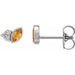 Ladies Natural Citrine Natural Diamond Earrings — Sterling Silver