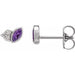 Ladies Natural Amethyst Natural Diamond Earrings — Sterling Silver