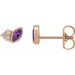 Ladies Natural Amethyst Natural Diamond Earrings — 14K Rose Gold
