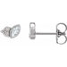 Ladies Natural Diamond Earrings — Sterling Silver