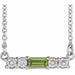 Ladies Natural Peridot Natural Diamond Necklace (Si2-Si3, G-H) — Platinum