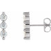 Ladies Natural Diamond Bar Earring — Sterling Silver