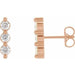 Ladies Natural Diamond Bar Earring — 14K Rose Gold
