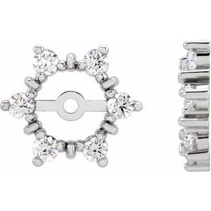 Ladies Natural Diamond Earring Jackets with 4.7 mm ID — 14K White Gold