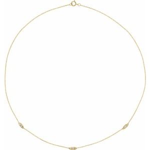 Ladies Natural Diamond 3-Station Necklace (I1, H+) — 14K Yellow Gold