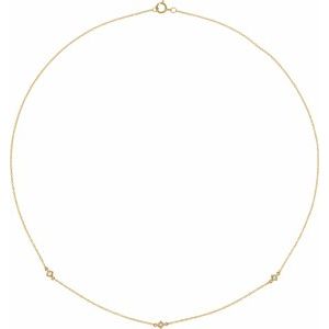 Ladies Natural Diamond 3-Station Necklace (I1, H+) — 14K Yellow Gold