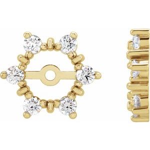 Ladies Natural Diamond Earring Jackets with 4.7 mm ID — 14K Yellow Gold