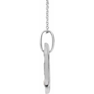 Ladies Natural Diamond Initial V Necklace (I1, H+) — 14K White Gold