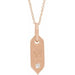 Ladies Natural Diamond Initial W Necklace (I1, H+) — 14K Rose Gold